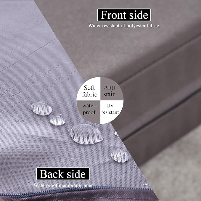 80 x 26 Inches Chaise Lounge Cushions Outdoor Replacement for Pool Side Waterpoof Patio Lounge Chair Cushions, Gray