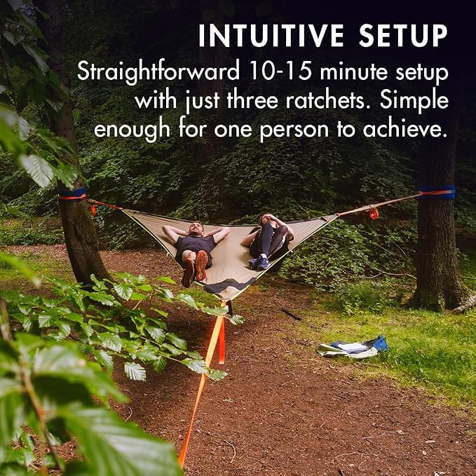 Tentsile Duo 2P Double Hammock – 2 Person Large Camping and Lounging Hammock for Backyards, Festivals, Outdoor Campouts, Designed in the UK (Safari)