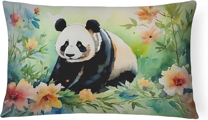 Caroline's Treasures DAC2973PW1216 Panda Throw Pillow Machine Washable, Indoor Outdoor Decorative Pillow for Couch, Bed or Patio, 12HX16W