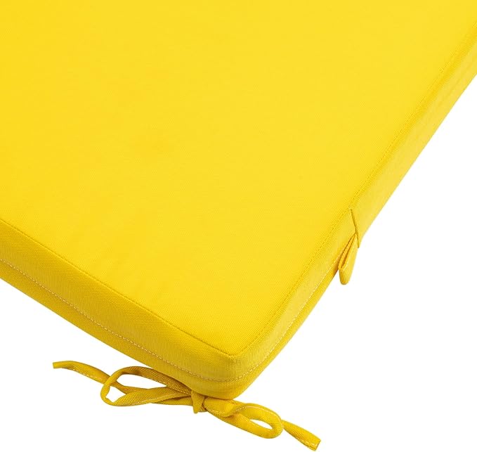 FUNHOME Outdoor Bench Cushion Cover 48 x18 x 3 inch,Water Resistant Cover with Zipper&Ties,Fade-Resistant Slipcover,Patio Porch Swing Cushion Cover Replacement Only,No Insert(Yellow)