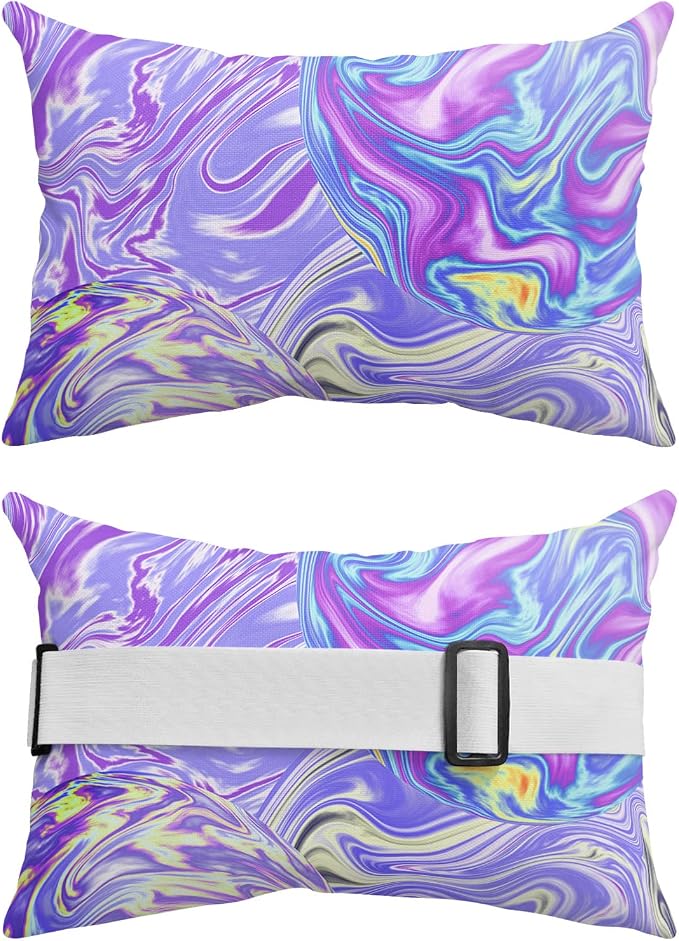 Outdoor Pillows Covers with Inserts Modern Abstract Art Crack Line Fluid Watercolor Waterproof Pillow with Adjustable Strap Throw Pillows for Patio Furniture Recliner Lounge Chair, 11x16 inch, 1PCS