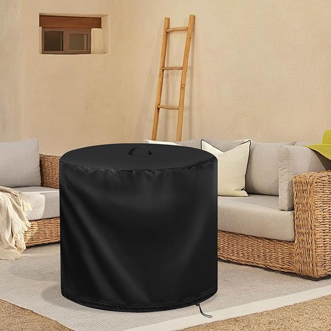 Patio Table Cover for 14.5" Round Side Table, Waterproof Outdoor Round Coffee Table Cover End Table Cover- 15"D x 17"H, Black