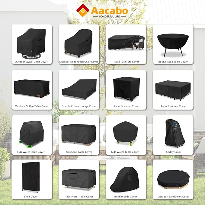 Patio Ottoman Cover,32W x 32D x 18H inch,Waterproof Square Patio Small Side Table Cover,Suitable for 3-Piece Outdoor Wicker Patio Bistro Set Side Table