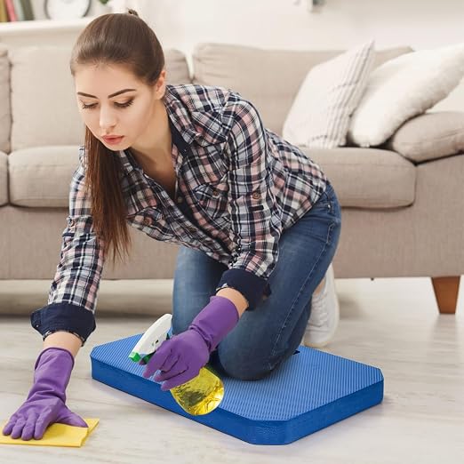 Hacaroa Set of 3 Extra Thick Kneeling Pad, High Density Foam Garden Kneeler, Comfortable Knee Pad Cushion for Work, Yoga Exercise, Baby Bath, Lightweight, Water Resistant, Blue
