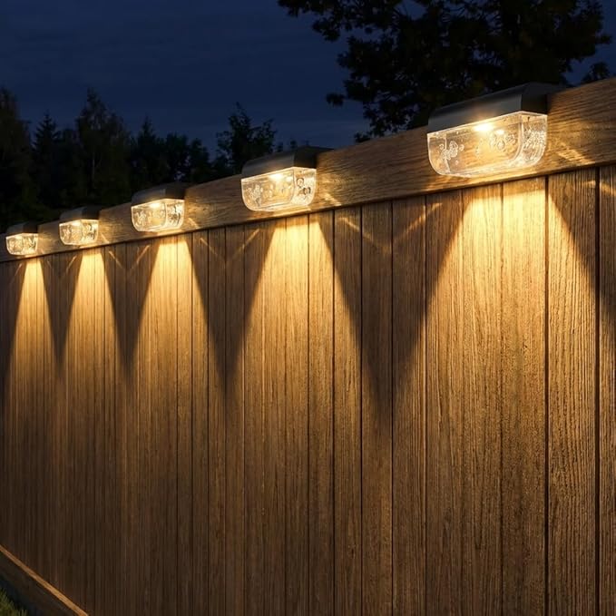 Eyrosa Solar Deck Lights 12 Pack, Solar Lights Outdoor Waterproof for Outside, Stairs, Step, Fence, Yard, Garden, Patio, Pool, Railing (Warm White)