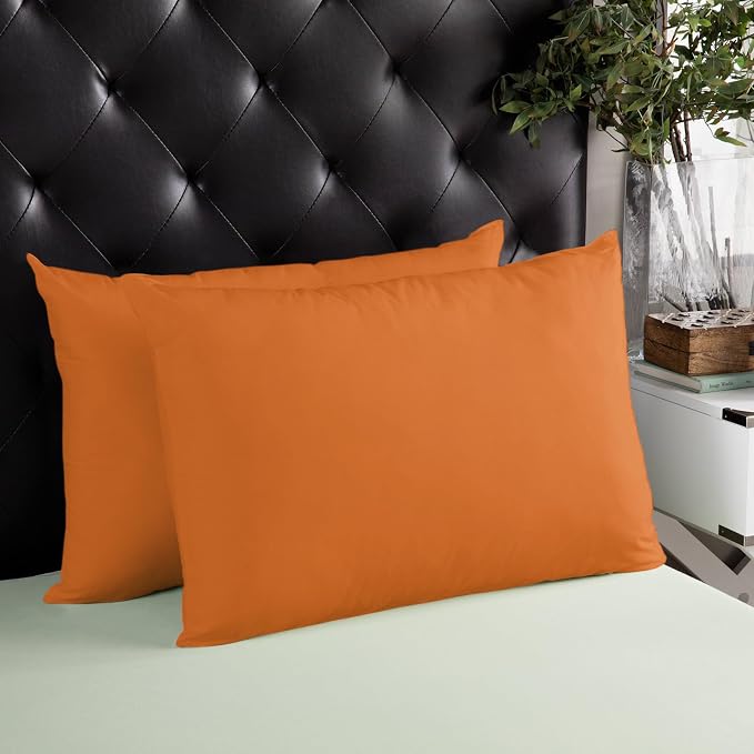 Outdoor Waterproof Throw Pillows Solid Art Minimalist Pure Orange Patio Pillows Pack of 2,Decorative Pillow Covers with Insert,Pillow Cushion Case for Garden Couch Sofa Plain Single Bright Color