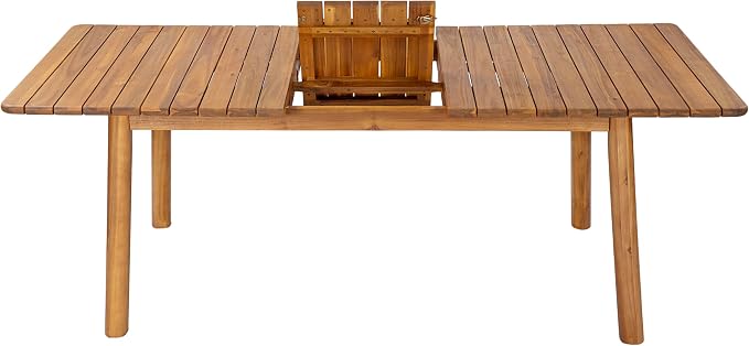 Christopher Knight Home Sky Acacia Wood Dining Table Set for 8, 9 Piece Patio Extendable Dining Table and Dining Chairs Set of 8 with Cushions & Rope Accents, Patio Furniture Set, Teak+Beige+Grey