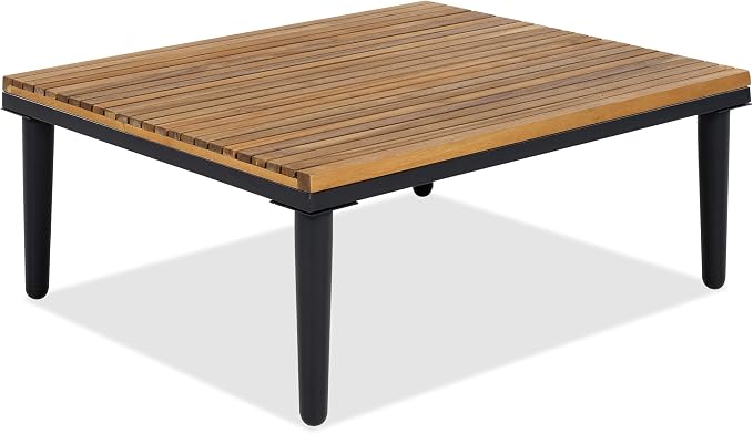 L-Shaped Metal Patio Furniture Set with Coffee Table and Removable Cushions, L-Shaped Outdoor Sectional Sofa with Side Table for Patio, Lawn, Yard, Pool or Backyard, Beige Cushion