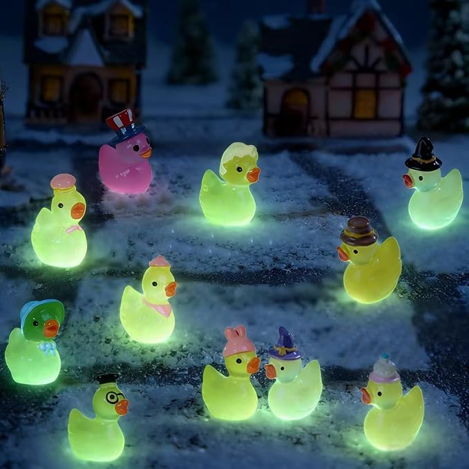 U-Zimikee 110 Pcs Multicolor Mini Resin Ducks, Tiny Ducks to Hide, Little Ducks Figurines Small Miniature Ducks Figures Bulk for Mini Fairy Garden, Dollhouse Decoration Micro Landscape Ornament