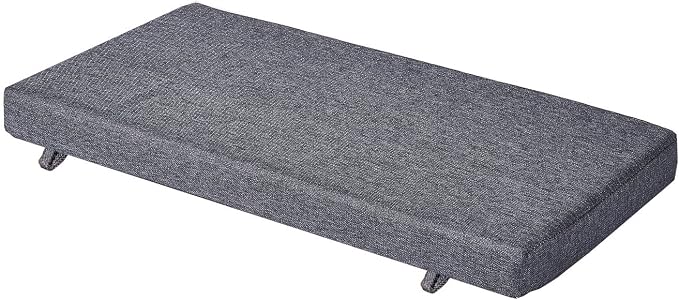 30x14 Inch Piano Bench Cushion w/ Washable Cover for Indoor Furniture,Gray | Non slip high density foam bench seat cushion for kitchen dining room,shoe storage, entry way,window, settee