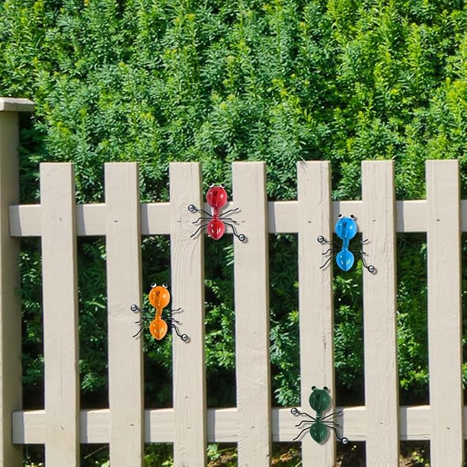 OBTANIM 4 Pack Colorful Cute Metal Ant Garden Wall Art Decorative Yard Decorations Outdoor Lawn Wall Sculptures