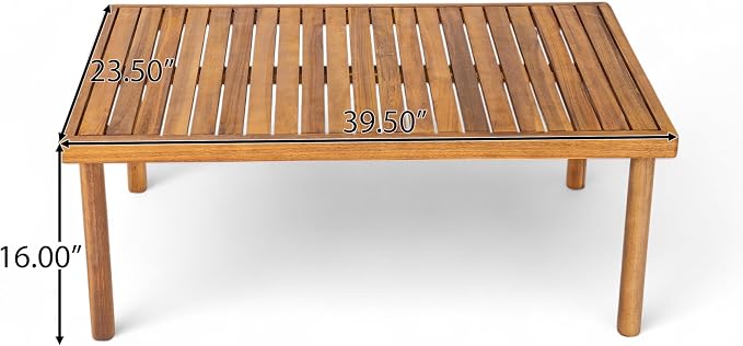 Christopher Knight Home Vorms Outdoor Loveseat with Coffee Table, 2-Piece Acacia Wood Patio Furniture Set with Rope Backrest, Patio Conversation Chat Sets for Backyard Balcony, Teak+Cream