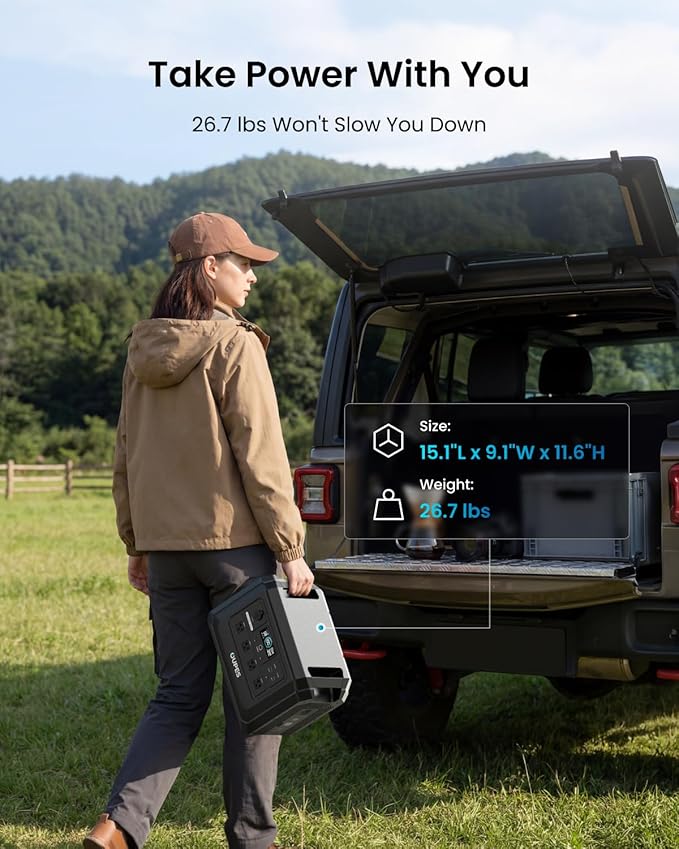 OUPES 2000W Solar Generator Kit Mega 1 Lite with 2x 240W Solar Panels (480W Total), 1024Wh LiFePO4 Power Station, 46 Min AC Charge, Ultra-Fast Solar Recharge, Home Backup & Off-Grid Living