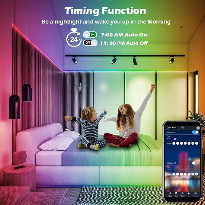 AILBTON 300ft Led Strip Lights(3 Rolls of 100ft led Lights) Ultra Long Led Light Strip with App Voice Control Remote,5050 RGB Music Sync Color Changing Led Lights for Bedroom,Party,Home Decoration