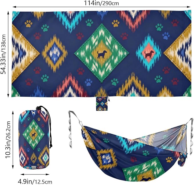 Ikat Pet Camping Hammock Fabric for Outside Patio Garden