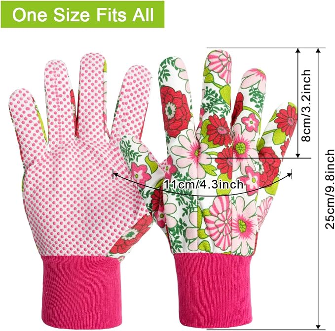 Ainiv Floral Gardening Gloves for Women/Ladies, Non-Slip Garden Work Gloves | Breathable Yard Work Glove Light Working Gloves