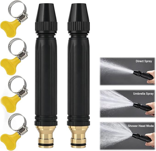 Home High Pressure Car Wash Water Gun - Adjustable Booster High Pressure Hose Nozzle (2PCS)