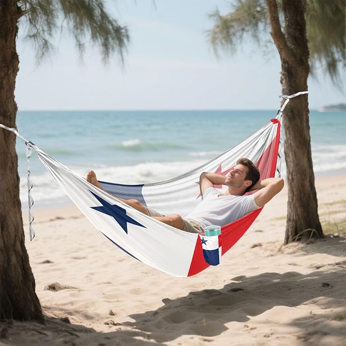 Flag of Panama Outdoor Hammock with Portabl Carry Bag Fabric Hammock for Outside Patio Garden