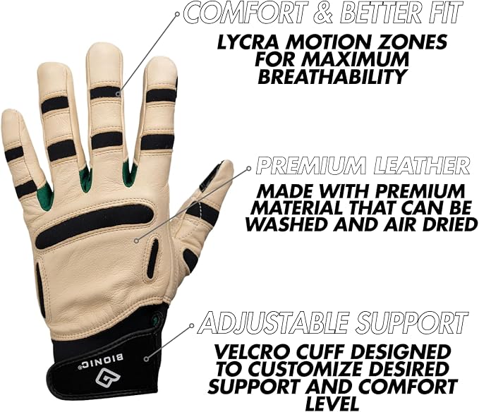 Bionic ReliefGrip Premium Leather Gardening Gloves