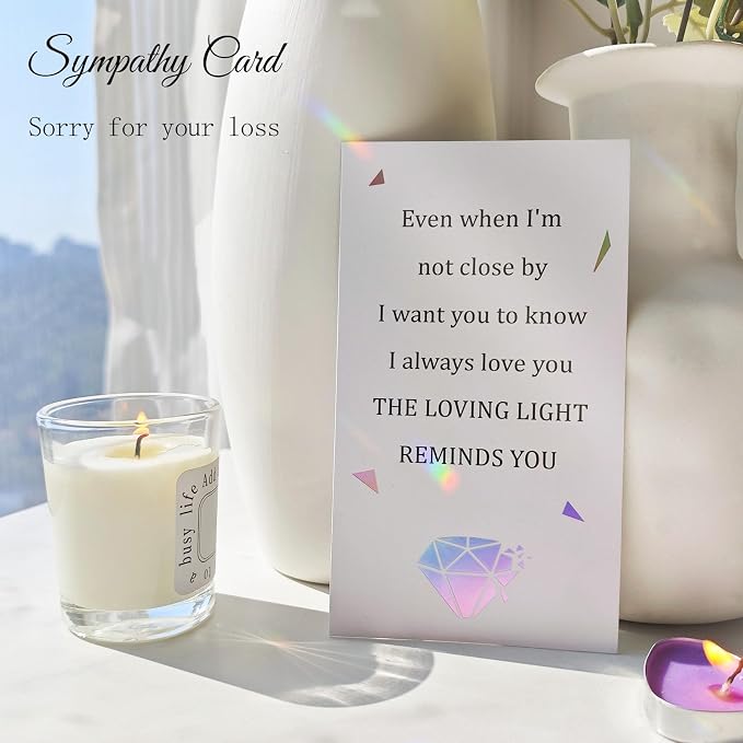 Memorial Sympathy Gifts for Loss of Loved One, in Memory of Loved One Gifts, Bereavement Remembrance Grief Gift for Loss of Mom Husband Son Daughter Dog, Christmas Memorial Suncatcher