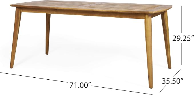 Christopher Knight Home Ashley Outdoor 7 Piece Acacia Wood Dining, Teak and Dark Gray