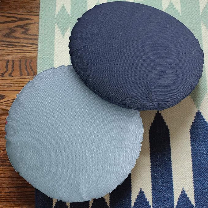 Covers & All Round Pillow Cover, Weather & UV Resistant Water Repellant Protector for Pillows Home Office Living Room Decor Chair Sofa Couch, with Zippers (36" Dia, Navy Blue)