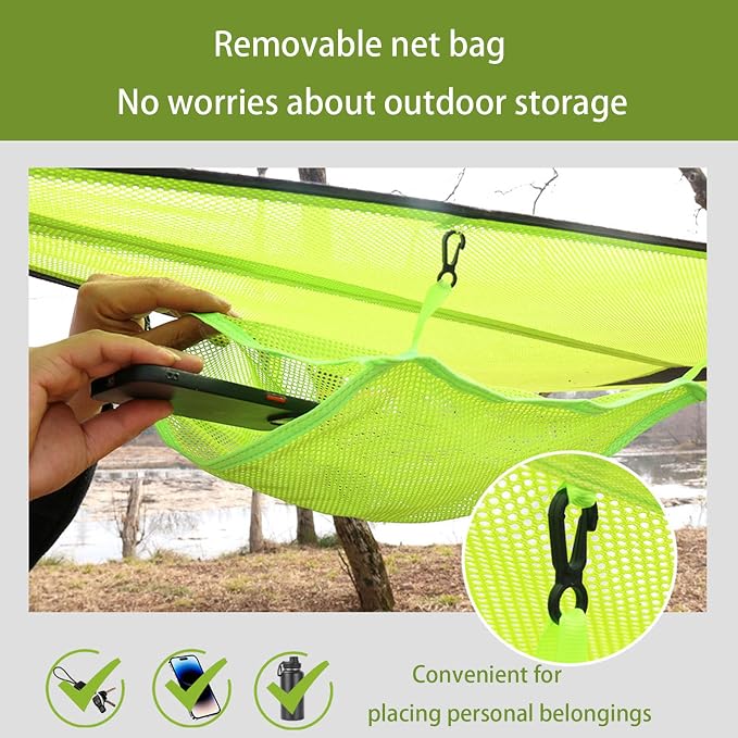 Multi-person triangular hammock, aerial camping hammock, suspended type, suitable for outdoor adventures, hiking, backyards, and gardens, includes straps, buckles, and storage bag (Black, 157in*157in)