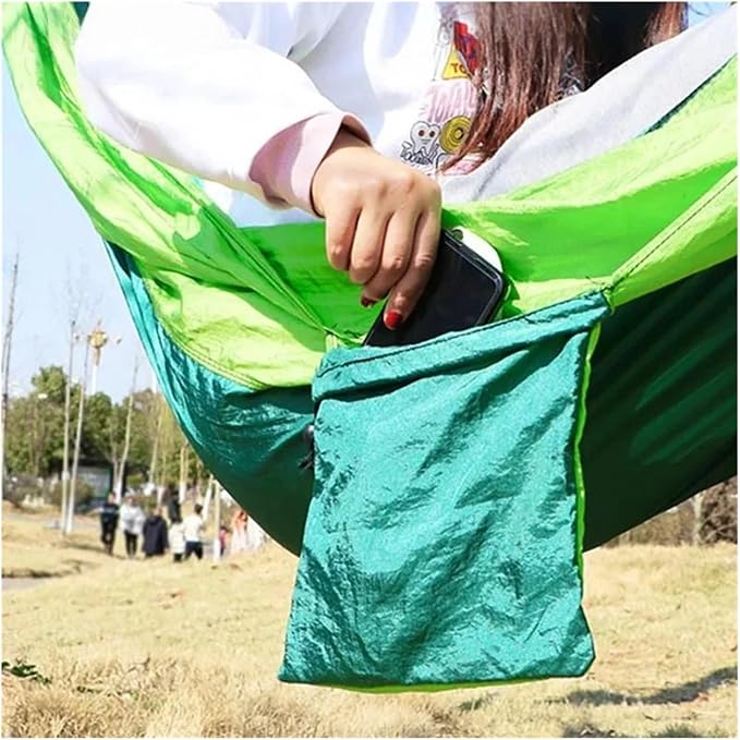 Hammocks, Double Portable Hammock for Camping Lightweight Nylon Parachute for Backpacking Travel Beach Backyard Patio Hiking Amaca,for Outside(Green)