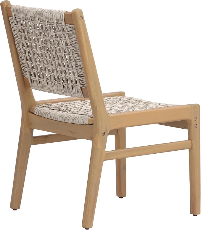 Christopher Knight Home Della Acacia Wood Dining Table Set for 6, 6 Piece Outdoor Dining Set with 70.75" Dinner Table, Bench and Armless Chairs, Patio Furniture Set for Dinner, Light Teak+Light Grey
