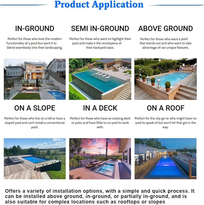 Backyard Large Above Ground Swimming Pool Container Shipping with Ladder for Adults for Water Games, Parties, and Daily Relaxation