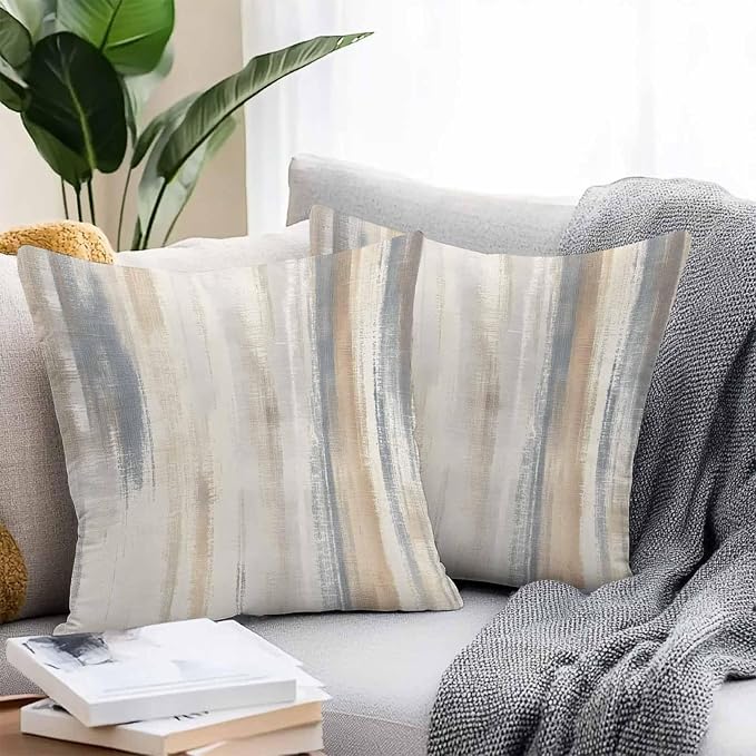Abstract Retro Mottled Texture Outdoor Pillow Covers 16x16in Pack of 2 Waterproof Pillowcase Vintage Distress Style Decorative Throw Cushion Case for Patio Couch Sofa