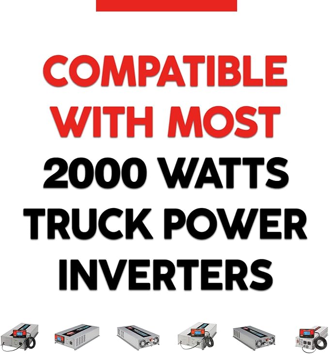 Tundra Heavy Duty Installation Kit for Truck Power Inverters M2000/ S1800/ M3024/ S3024 (24V) | Highest Safety Rating Cables with Short-Circuit & Overload Protection (12ft) (CM2012)