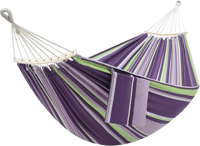 GAFETE Double Hammock for Outside with Tree Straps, Replacement for Stand（Ranquility Purple, Medium）