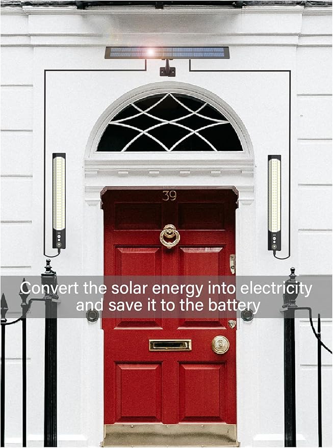 Solar sensor lights 2 pack, outdoor high-brightness lighting, motion sensor sensing, independent solar charging panel, detachable handheld lighting, safety lights suitable for porches and courtyards