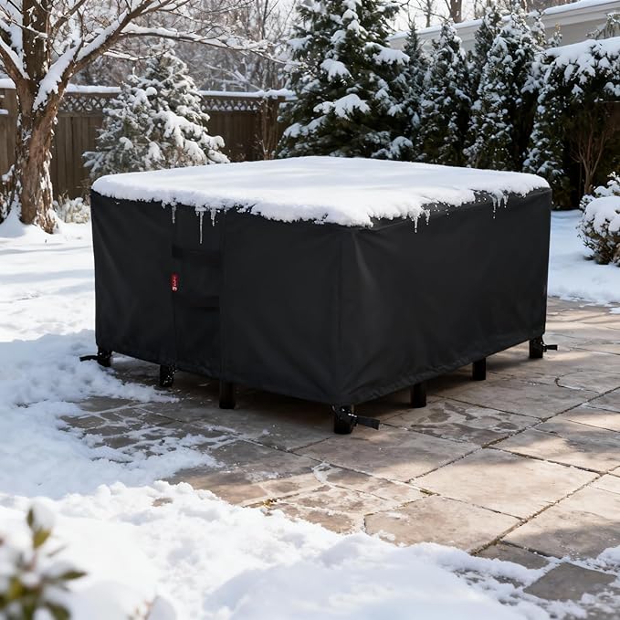 SheeChung Patio Furniture Covers Square 86"Lx86"Wx28"H,Waterproof Outdoor Furniture Covers,Heavy Duty Outdoor Dining Table and Chairs General Purpose Furniture Cover
