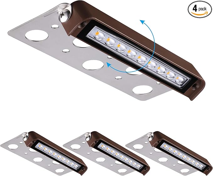 LEONLITE 4-Pack 7 Inch LED Hardscape Lighting, 5000K Daylight | LED Landscape Lighting, 12V AC/DC Paver Light Low Voltage Retaining Wall Lights, 4.5W Outdoor Step Lights, ETL