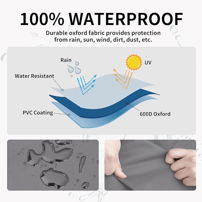 Easy-Going Outdoor Swivel Chair Cover Waterproof, Heavy Duty Patio Chair Cover, Windproof Outdoor Furniture Cover with Air Vent (2 Pack-30Wx34Dx38.5H inch, Gray/Black)