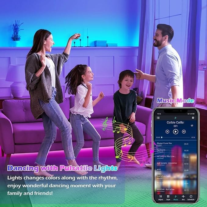 AILBTON 150ft Led Strip Lights(2 Rolls of 75ft led Lights) Ultra Long Led Light Strip with App Voice Control Remote,5050 RGB Music Sync Color Changing Led Lights for Bedroom,Party,Home Decoration