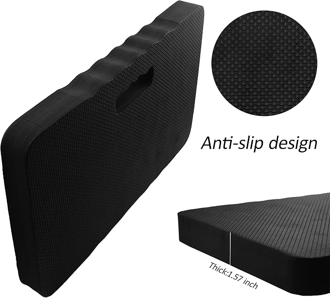 2pcs Premium Thick Kneeling Pad，Knee Pads for Gardening 18x11 Inch Gardening Tools Outdoor Cushions,Gardening Gifts for Women&Baby Bath Essentials (EVA-Soft, Black)