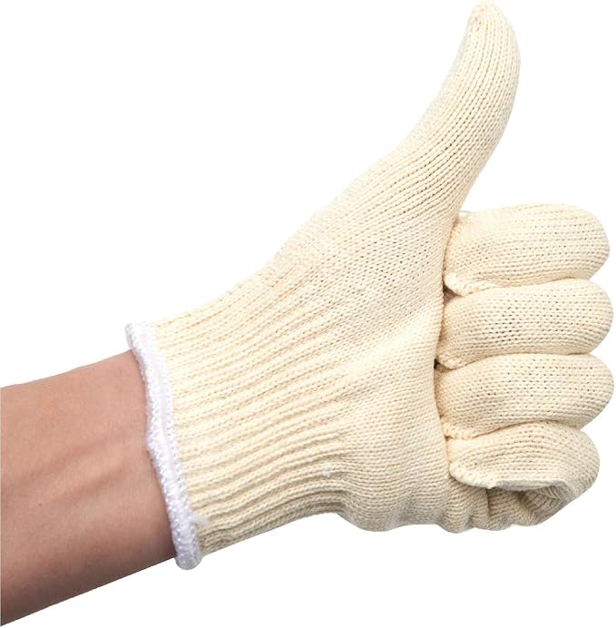 Safety gloves white cotton bbq heat liners grilling work glove men cooking women knitted cotton Pack of 12