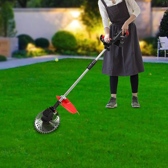 Cordless String Trimmer, 21V 18000RPM Lightweight Weed Wacker Cordless Grass Trimmers Electric Grass Edger Battery Powered Edgers w/2 Lithium Batteries for Lawn, Yard, Garden
