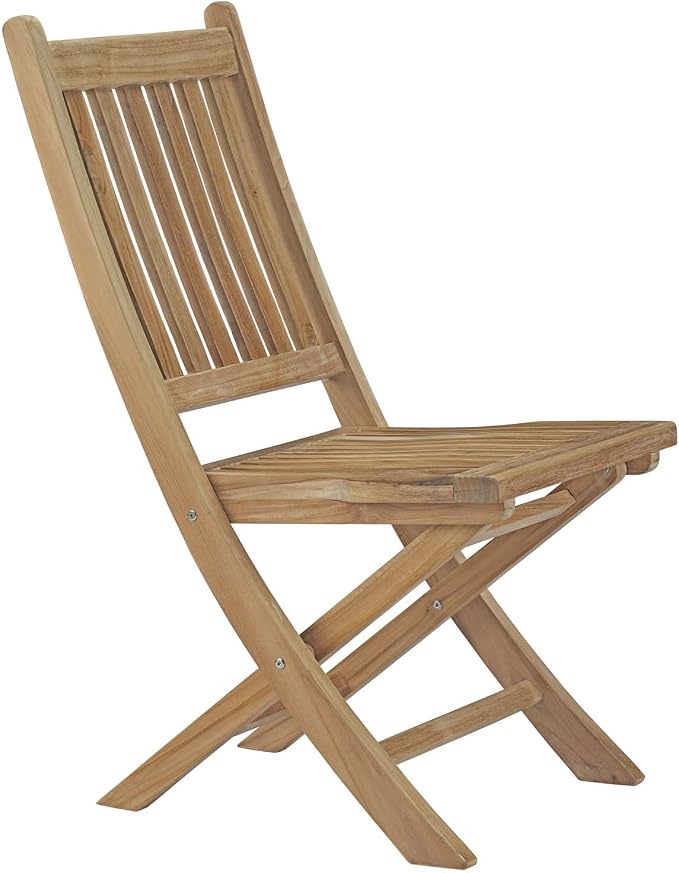 Modway EEI-3284-NAT-SET Marina Premium Grade A Teak Wood 11-Piece Outdoor Patio Dining Furniture Set, Ten Folding Armchair/One Table, Natural