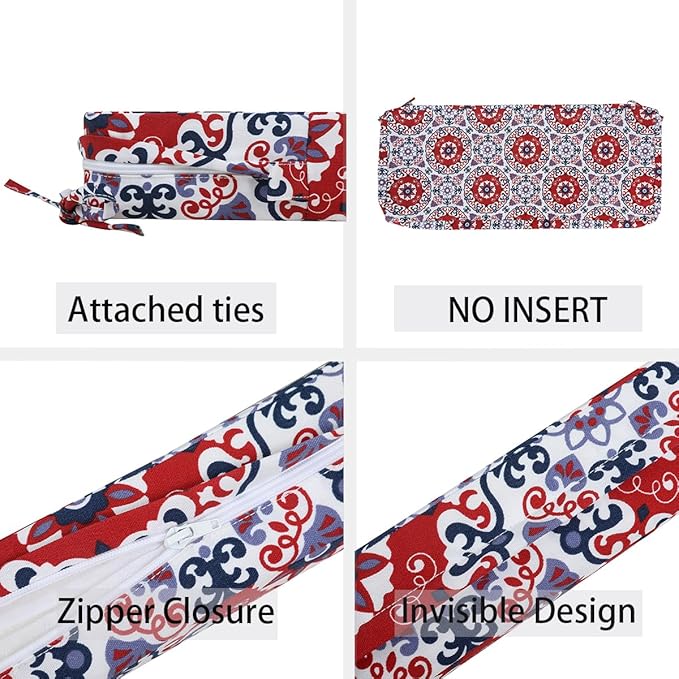 FUNHOME Outdoor Bench Cushion Cover 42 x18 x 3 inch,Water Resistant Cover with Zipper&Ties,Fade-Resistant Slipcover,Patio Porch Swing Cushion Cover Replacement Only,No Insert(Red Medal)