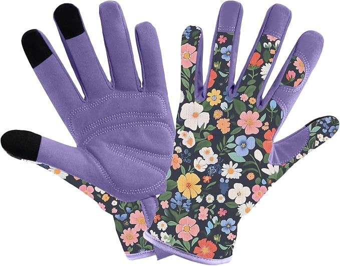 Gardening Gloves for Women, Touchscreen Printed Thorn-Proof | Non-Slip Work Gloves, Ideal Gift for Gardeners, Suitable for Yard Landscaping, Planting & Outdoor Gardening