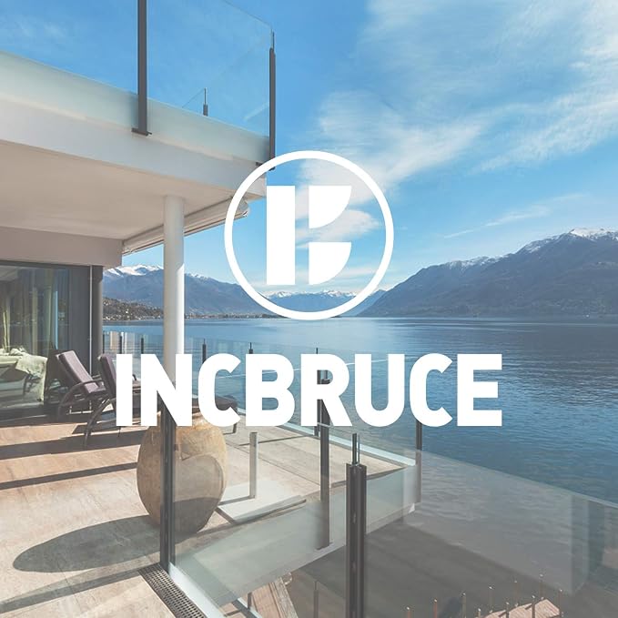 Incbruce Outdoor Half Moon Patio Furniture 5-Piece Curved Outdoor Sofa, All-Weather Outdoor Sectional Furniture Patio Conversation Sets with Round Tempered Glass Top Table(Brown Cushions)