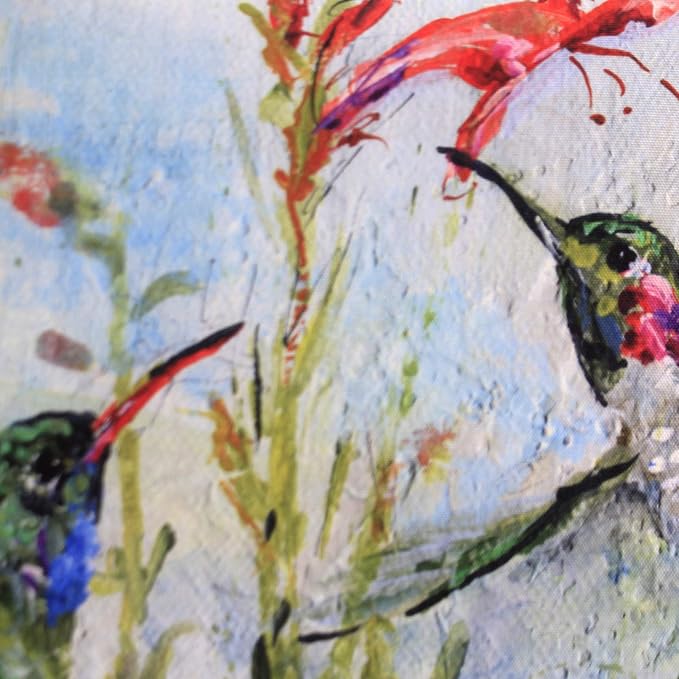 Home Decor Two Hummingbirds Pillow Polyester Climaweave Indoor Outdoor Sl2hmb