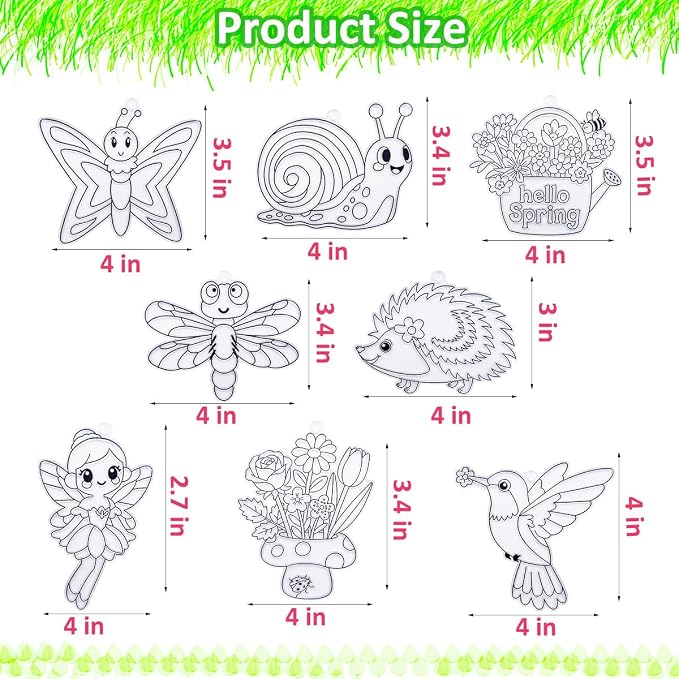 32 Sets Spring Flower Suncatcher Kit Butterfly Suncatchers DIY Window Art Kit Paint Sun Catcher Ornaments for Spring Easter Home Activity Art Craft Project Birthday Party Favors
