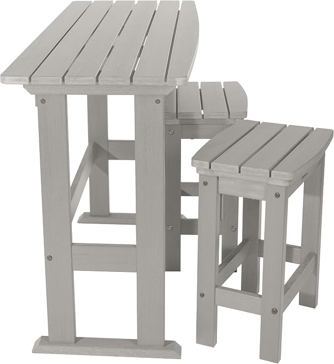 highwood Lehigh 3pc Counter Height Balcony Dining Set, Harbor Gray