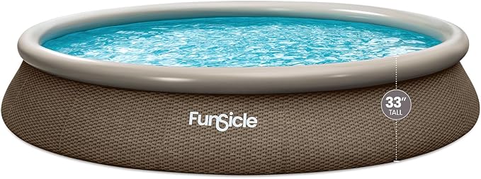 Funsicle 15' x 33" Quickset Designer Above Ground Pool & Pump, Triple Basketweave, Age 6 & up