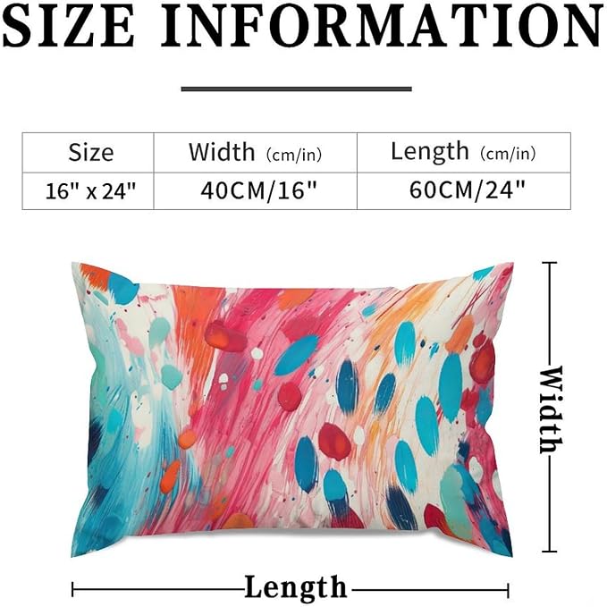Make It Rain Fiesta Lumbar Pillowcases Rainbow Colorful Pillow Case 16x24in Farmhouse Accent Outdoor Garden Decoration for for Sofa Couch Chair Bedroom